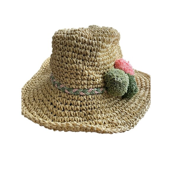 El Corte Ingles Kids Crochet Paper Straw Hat  Size 7-14Y - Picture 6 of 12